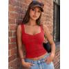imageTrendy Queen Sweetheart Neck Bustier Going Out Tops Double Lined Backless Crop Summer Tank TopRed