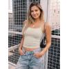 imageTrendy Queen Tank Tops Womens Camisole Sleeveless Square Neck Spaghetti Strap Adjustable Going Out Cami ShirtsBeige