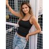 imageTrendy Queen Tank Tops Womens Camisole Sleeveless Square Neck Spaghetti Strap Adjustable Going Out Cami ShirtsBlack