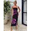 imageTrendy Queen Women Bodycon Dress Summer Beach Vacation Outfits Maxi Party Dresses 2026 Wedding Guest Strapless Tube ClothesPink Flower