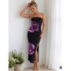 imageTrendy Queen Women Bodycon Dress Summer Beach Vacation Outfits Maxi Party Dresses 2026 Wedding Guest Strapless Tube ClothesPink Flower