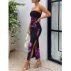 imageTrendy Queen Women Bodycon Dress Summer Beach Vacation Outfits Maxi Party Dresses 2026 Wedding Guest Strapless Tube ClothesPink Flower
