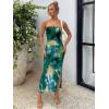 imageTrendy Queen Women Bodycon Dress Summer Beach Vacation Outfits Maxi Party Dresses 2026 Wedding Guest Strapless Tube ClothesPrint Greenblue