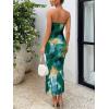 imageTrendy Queen Women Bodycon Dress Summer Beach Vacation Outfits Maxi Party Dresses 2026 Wedding Guest Strapless Tube ClothesPrint Greenblue