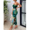 imageTrendy Queen Women Bodycon Dress Summer Beach Vacation Outfits Maxi Party Dresses 2026 Wedding Guest Strapless Tube ClothesPrint Greenblue