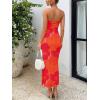 imageTrendy Queen Women Bodycon Dress Summer Beach Vacation Outfits Maxi Party Dresses 2026 Wedding Guest Strapless Tube ClothesPrint Orange