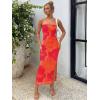 imageTrendy Queen Women Bodycon Dress Summer Beach Vacation Outfits Maxi Party Dresses 2026 Wedding Guest Strapless Tube ClothesPrint Orange