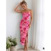 imageTrendy Queen Women Bodycon Dress Summer Beach Vacation Outfits Maxi Party Dresses 2026 Wedding Guest Strapless Tube ClothesPrint Pink