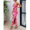 imageTrendy Queen Women Bodycon Dress Summer Beach Vacation Outfits Maxi Party Dresses 2026 Wedding Guest Strapless Tube ClothesPrint Pink