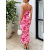 imageTrendy Queen Women Bodycon Dress Summer Beach Vacation Outfits Maxi Party Dresses 2026 Wedding Guest Strapless Tube ClothesPrint Pink