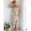 imageTrendy Queen Women Bodycon Dress Summer Beach Vacation Outfits Maxi Party Dresses 2026 Wedding Guest Strapless Tube ClothesPrint White