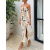 imageTrendy Queen Women Bodycon Dress Summer Beach Vacation Outfits Maxi Party Dresses 2026 Wedding Guest Strapless Tube ClothesPrint White