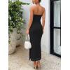 imageTrendy Queen Women Bodycon Dress Summer Beach Vacation Outfits Maxi Party Dresses 2026 Wedding Guest Strapless Tube ClothesSolid Black