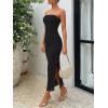 imageTrendy Queen Women Bodycon Dress Summer Beach Vacation Outfits Maxi Party Dresses 2026 Wedding Guest Strapless Tube ClothesSolid Black