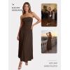imageTrendy Queen Women Maxi Strapless Summer Tube Top Dress 2026 Ruched A Line Wedding Guest Long Sundress Spring Beach OutfitBrown