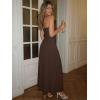 imageTrendy Queen Women Maxi Strapless Summer Tube Top Dress 2026 Ruched A Line Wedding Guest Long Sundress Spring Beach OutfitBrown