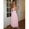 imageTrendy Queen Women Maxi Strapless Summer Tube Top Dress 2026 Ruched A Line Wedding Guest Long Sundress Spring Beach OutfitPink