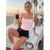 imageTrendy Queen Womens Double Lined Camisole Tank Tops  Adjustable Spaghetti Strap Sleeveless Top Basic Tank for LayeringBaby Pink