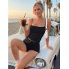 imageTrendy Queen Womens Double Lined Camisole Tank Tops  Adjustable Spaghetti Strap Sleeveless Top Basic Tank for LayeringBlack