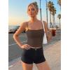 imageTrendy Queen Womens Double Lined Camisole Tank Tops  Adjustable Spaghetti Strap Sleeveless Top Basic Tank for LayeringBrown