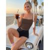 imageTrendy Queen Womens Double Lined Camisole Tank Tops  Adjustable Spaghetti Strap Sleeveless Top Basic Tank for LayeringBrown