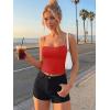 imageTrendy Queen Womens Double Lined Camisole Tank Tops  Adjustable Spaghetti Strap Sleeveless Top Basic Tank for LayeringRed