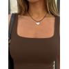 imageTrendy Queen Womens Double Lined Tank Tops Crop Summer Fashion Clothing 2026Chocolate Brown