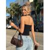 imageTrendy Queen Womens Halter Tank Tops  Square Neck Sleeveless Going Out amp Vacation TopsBlack