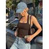 imageTrendy Queen Womens Halter Tank Tops  Square Neck Sleeveless Going Out amp Vacation TopsBrown