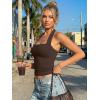 imageTrendy Queen Womens Halter Tank Tops  Square Neck Sleeveless Going Out amp Vacation TopsBrown