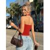 imageTrendy Queen Womens Halter Tank Tops  Square Neck Sleeveless Going Out amp Vacation TopsRed