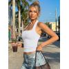 imageTrendy Queen Womens Halter Tank Tops  Square Neck Sleeveless Going Out amp Vacation TopsWhite