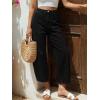 imageTrendy Queen Womens High Waisted Barrel Jeans  Vintage Wide Leg amp Ankle Length Denim Pants for Casual ComfortBlack