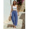 imageTrendy Queen Womens High Waisted Barrel Jeans  Vintage Wide Leg amp Ankle Length Denim Pants for Casual ComfortBlue