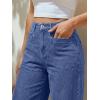 imageTrendy Queen Womens High Waisted Barrel Jeans  Vintage Wide Leg amp Ankle Length Denim Pants for Casual ComfortBlue