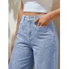 imageTrendy Queen Womens High Waisted Barrel Jeans  Vintage Wide Leg amp Ankle Length Denim Pants for Casual ComfortIcelandblue