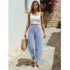 imageTrendy Queen Womens High Waisted Barrel Jeans  Vintage Wide Leg amp Ankle Length Denim Pants for Casual ComfortIcelandblue