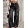 imageTrendy Queen Womens High Waisted Wide Leg Barrel Jeans Stretch Baggy Flare Denim PantsBlack