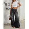 imageTrendy Queen Womens High Waisted Wide Leg Barrel Jeans Stretch Baggy Flare Denim PantsBlack