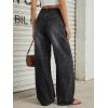 imageTrendy Queen Womens High Waisted Wide Leg Barrel Jeans Stretch Baggy Flare Denim PantsBlack