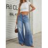 imageTrendy Queen Womens High Waisted Wide Leg Barrel Jeans Stretch Baggy Flare Denim PantsBlue