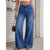 imageTrendy Queen Womens High Waisted Wide Leg Barrel Jeans Stretch Baggy Flare Denim PantsBluing