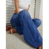 imageTrendy Queen Womens High Waisted Wide Leg Barrel Jeans Stretch Baggy Flare Denim PantsBluing