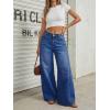 imageTrendy Queen Womens High Waisted Wide Leg Barrel Jeans Stretch Baggy Flare Denim PantsBluing