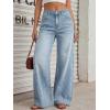 imageTrendy Queen Womens High Waisted Wide Leg Barrel Jeans Stretch Baggy Flare Denim PantsLight Blue