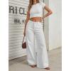 imageTrendy Queen Womens High Waisted Wide Leg Barrel Jeans Stretch Baggy Flare Denim PantsWhite
