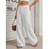 imageTrendy Queen Womens High Waisted Wide Leg Barrel Jeans Stretch Baggy Flare Denim PantsWhite