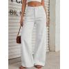 imageTrendy Queen Womens High Waisted Wide Leg Barrel Jeans Stretch Baggy Flare Denim PantsWhite