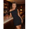 imageTrendy Queen Womens Mesh Off The Shoulder Dress Ruched Ruffle Hem Club Party Short DressesBlack