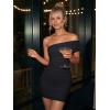 imageTrendy Queen Womens Off The Shoulder Mini Dresses Ruched Going Out Summer Bodycon Sexy Party Short Club Outfits 2026Black